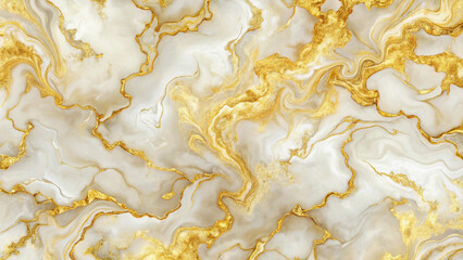 Marbleized Elegance White and Gold Texture