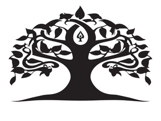 Intricate Celtic knot tree design elegant 2D vector line illustration