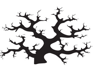 Marine coral tree symbol elegant natural 2D vector line artwork