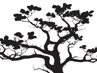 Decorative dogwood branches design elegant 2D vector line artwork