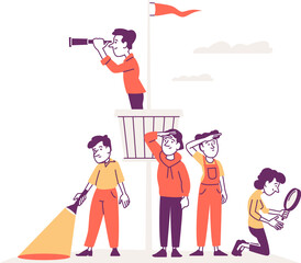 Team exploring new opportunities and future vision concept.