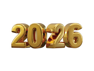 2026 New Year luxury number 3d render concept of 2026 Golden metal luxury number 3d render vector illustration