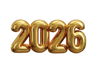 Golden 2026 Happy New Year luxury number 3d render concept of 2026 Golden metal number 3d render vector illustration
