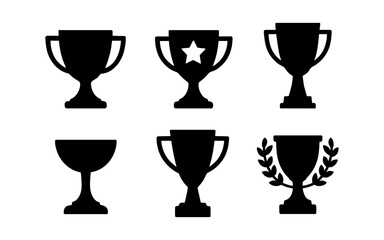 Obraz na płótnie Canvas Silhouette trophy icons collection for achievement and victory concepts