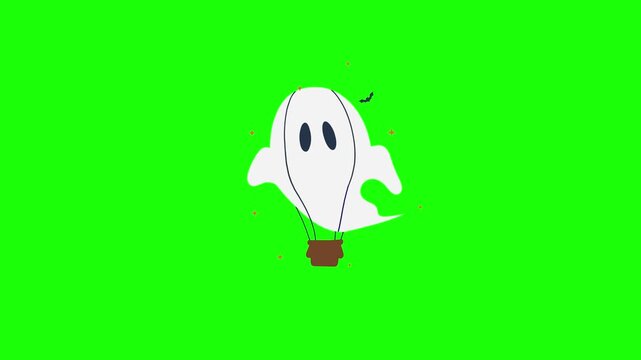 Ghost Balloon Vector Illustration Green Screen