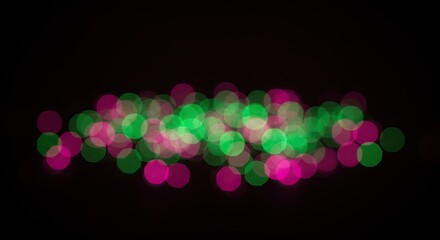 Abstract Bokeh Lights - Green and Pink Festive Background.
