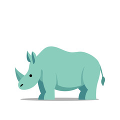 Animal rhinoceros illustration abstract flat vector