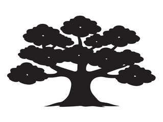 Spring tree blooming silhouette icon vector illustration solid design