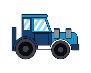 Vector illustration of a heavy construction truck and tractor on white for transportation and agriculture industry illustration
