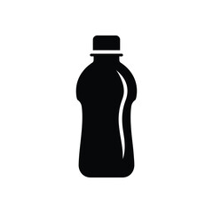 Modern plastic water bottle silhouette for refreshment and hydration concepts silhouette