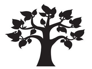 Obraz premium Empathy and support tree of kindness silhouette vector art graphic