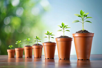 Fresh Herbs in Pots on a Windowsill