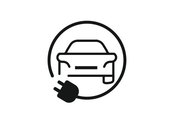 Electric Car Charging Station. Electric car refueling icon symbol. EV car, Green hybrid vehicles charging . 