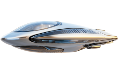 Modern high tech train illustration representing fast motion and next generation public transit isolated on transparent background PNG