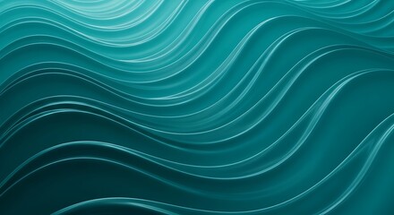 Elegant digital illustration of flowing turquoise waves creating a dynamic and modern abstract background texture