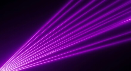 Dynamic display of vibrant purple laser beams creating a futuristic light show effect against a solid black background for a modern abstract design