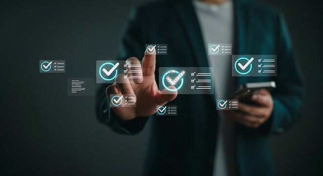  A modern collection of high-resolution technology focusing on human hands interacting with various digital devices and interfaces. These AI-generated artworks feature scenes such as typi