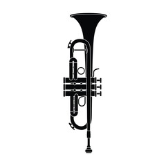 Classic trumpet silhouette ready for jazz or orchestral musical performances silhouette © jivect02