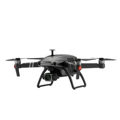 Gray drone isolated on transparent background