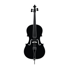 Elegant silhouette of a cello musical instrument silhouette