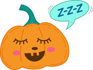 Funny pumpkin for Halloween. Vector illustration of pumpkins highlighted on a white background. A character at a Halloween party. Magic collection, symbol, mascot, mascot.