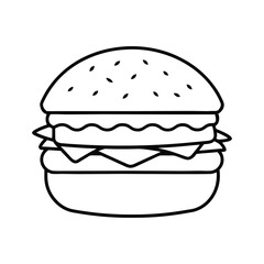 A Cheeseburger outline of a hamburger