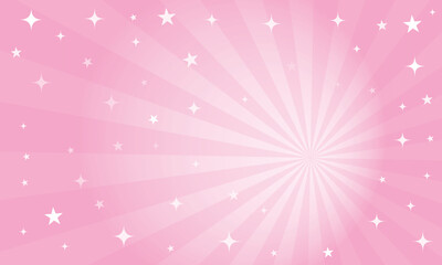 Pink rays background with stars and sparkles