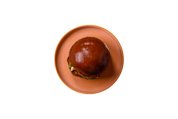 A burger, a hamburger with cheese, beef, and a bun, is unhealthy takeaway food. A burger