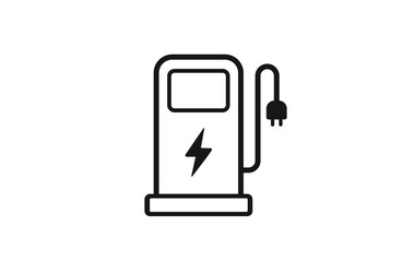 Electric Car Charging Station. Electric car refueling icon symbol. EV car, Green hybrid vehicles charging . 