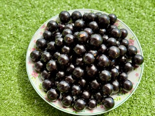 Jabuticabas frescas e brilhantes, colhidas do pé, exibem toda a riqueza e o sabor autêntico do Brasil. Frutas tropicais cheias de cor, frescor e natureza em cada detalhe.