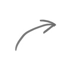 Black curved arrow pointing right with slight upward arc on transparent background, isolated design element for presentations and graphic projects. 