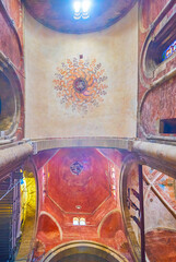 The fresco on the vault of San Michele Maggiore Basilica,  Pavia, Italy