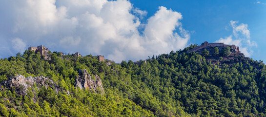 Panorama of the Alanya fortress on the mountain
