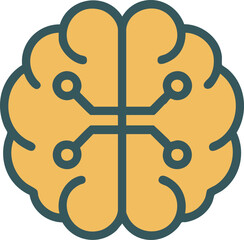 Digital Brain Icon Representing Artificial Intelligence and Technological Innovation