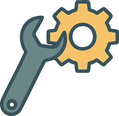 Gear Setup Icon Representing Engineering Tools and Industrial Systems