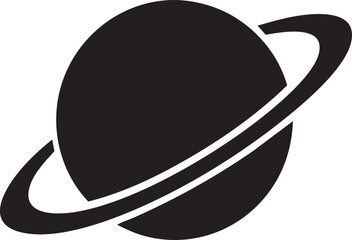 Minimalist Planet Saturn Vector Symbol Design © theartofwoodcut