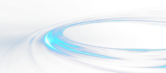 Futuristic neon background with vector line and white annotation. Zone blue circulation with funnel curve, bright flash, energy burst, shiny particles and illuminated glow elements	