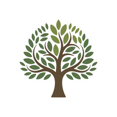 Tree Illustration &ndash; Green Nature and Ecology Symbol | Flat Eco Design