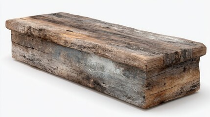 Fototapeta premium Vintage Wooden Coffin Prop Ideal for Halloween Decorations and Unique Experiences in Thematic Tours or Events