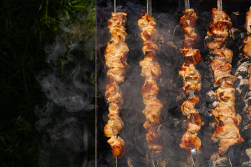 barbecue with barbecue top view