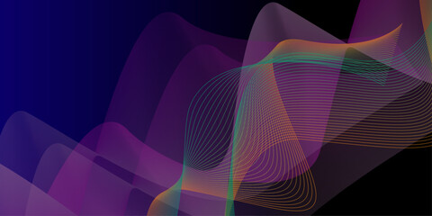 Modern purple blue gradient flowing wave lines. Abstract line art with wave patterns colourful background. Illustration of original background.
