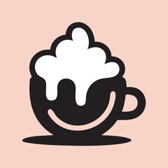 Happy Coffee Mug Whipped Cream Logo