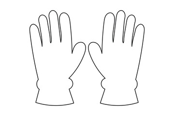 Obraz premium Hand drawn cozy mittens outline illustration for winter fashion and holiday design