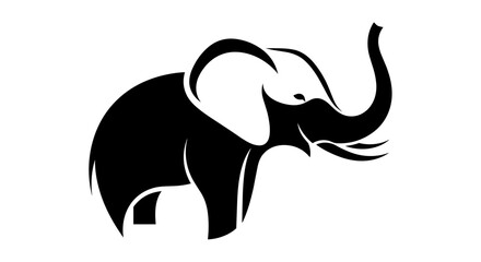 Elegant Black Elephant Silhouette A Striking Minimalist Design.