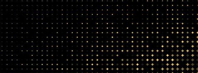 Gold Glitter Halftone Dotted Backdrop. Comic texture. Abstract Circular Retro Pattern. Pop Art Style Background. Golden Explosion Of Confetti. Vector Illustration, Eps 10.