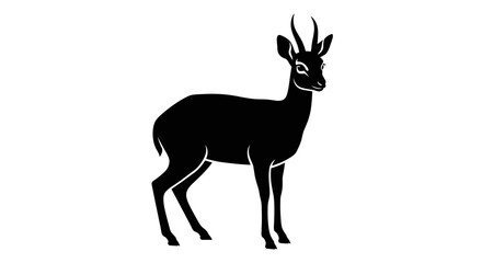 Silhouette of a graceful gazelle standing alert.