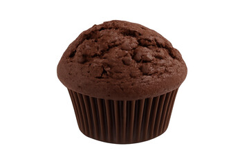 Chocolate chip muffin on transparent background