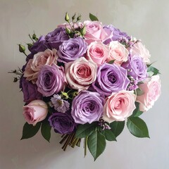Close-up of a bouquet showcasing various shades of roses