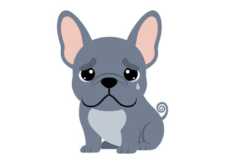 My best friend is a French bulldog puppy, rendered in a cute vector illustration that highlights his funny nature