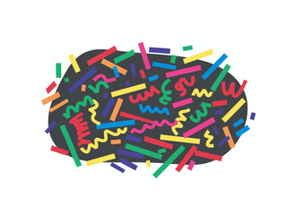 Obraz premium A hand‑drawn abstract background featuring lines, a seamless line pattern, a girlish‑styled decorative banner, an invitation card template backdrop, and a bright, colorful seamless design